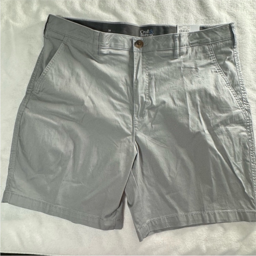 Croft & Barrow Gray Flat Front Shorts Size 38